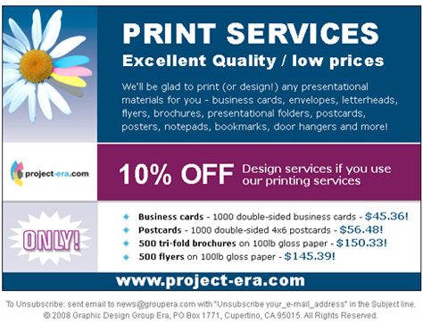 Email newsletter design