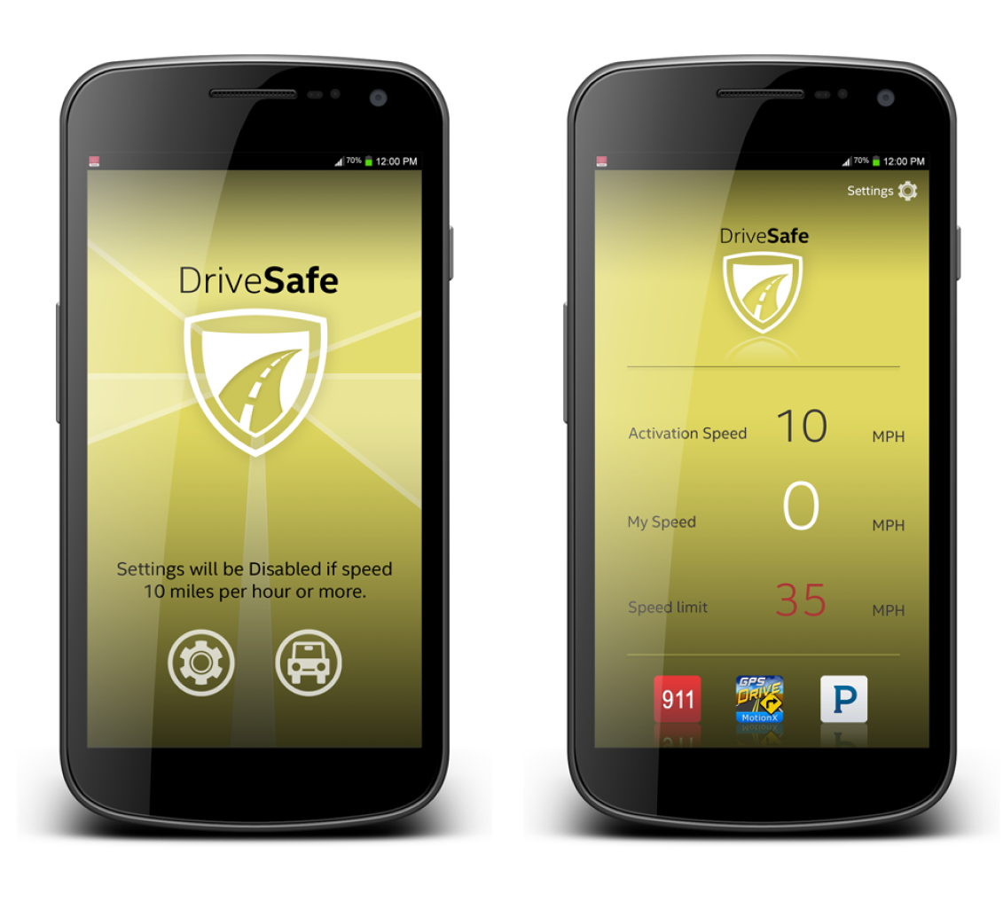 McAfee DriveSafe Mockups