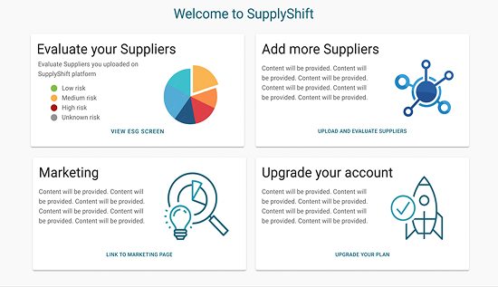 SupplyShift dashboard