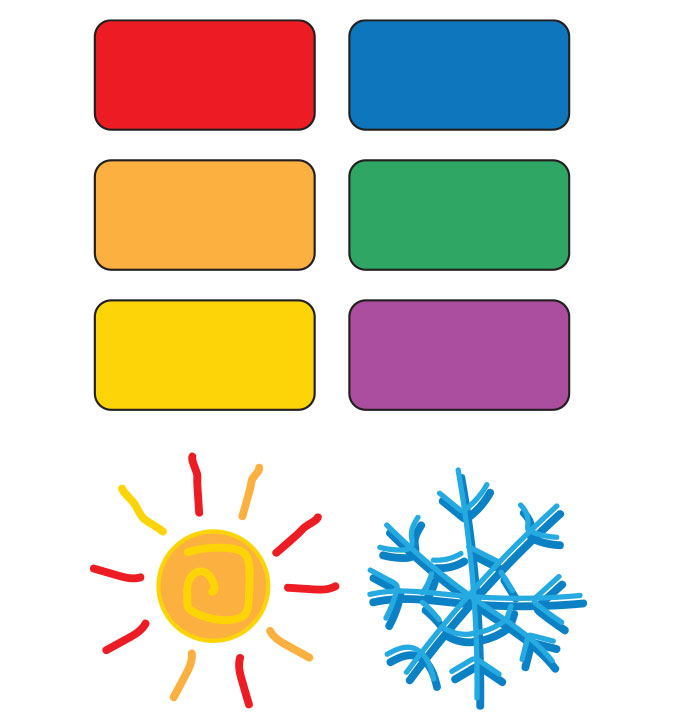 Warm and cool colors example